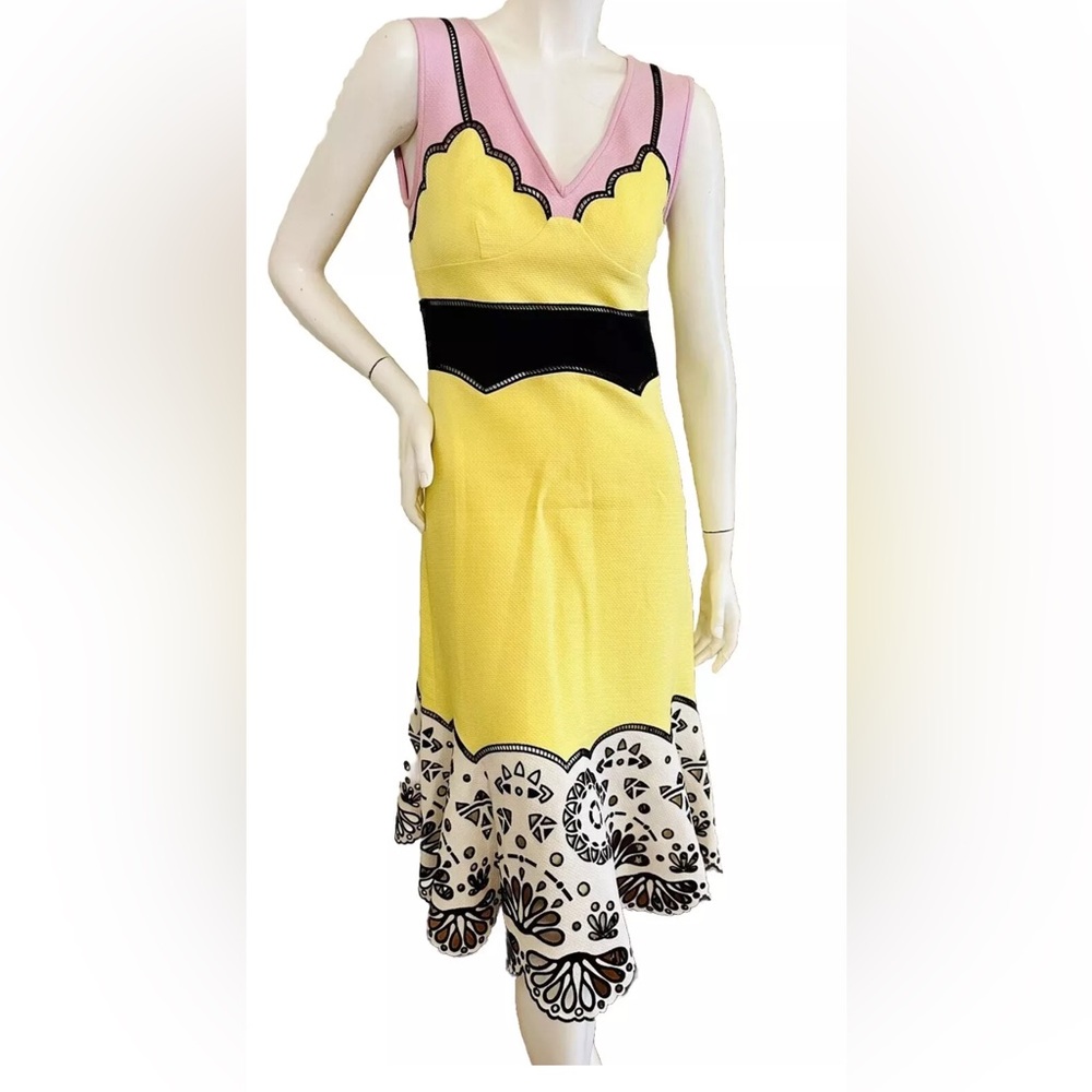 EMILIO PUCCI Color-block Broderie Anglaise-paneled dress size 38IT - Picture 9 of 11